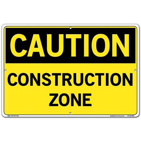 Vestil Aluminum Sign, 12-1/2" Height, 18-1/2" Width, Aluminum, Rectangle, English SI-C-64-D-AL-063